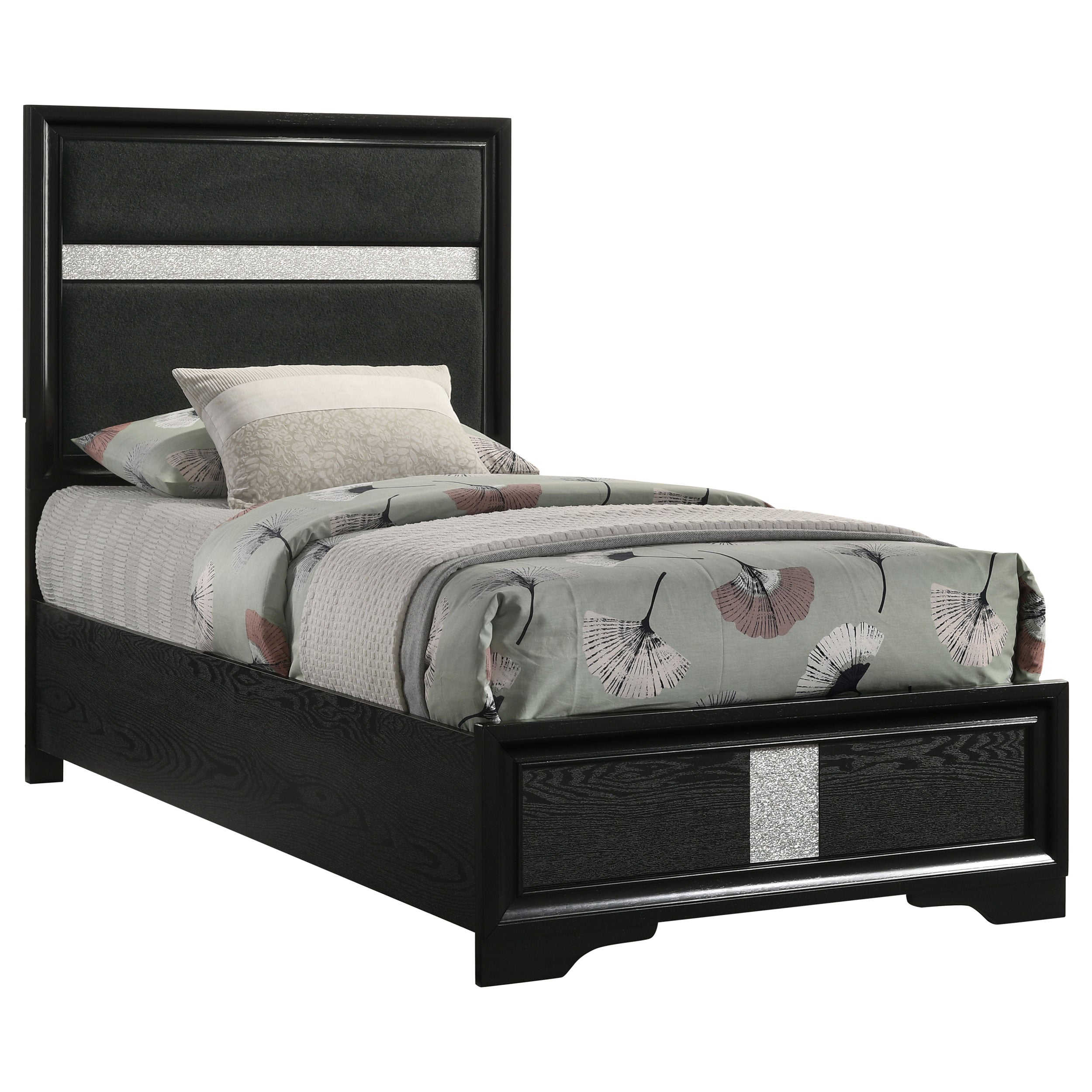 Miranda California King, E.King, Queen, Full, & Twin Bed Black & White