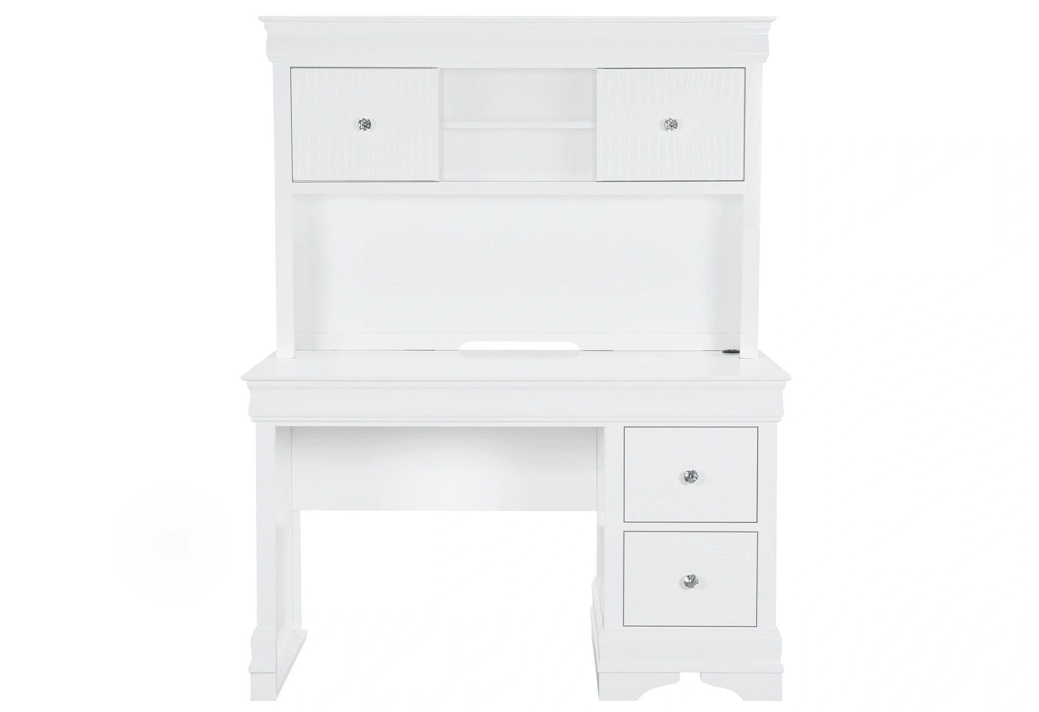 Pompei Metallic White Bookcase Twin Bed with LED