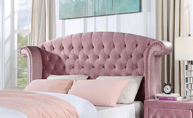 Zohar Queen & Twin Bed Black, Grey, & Pink