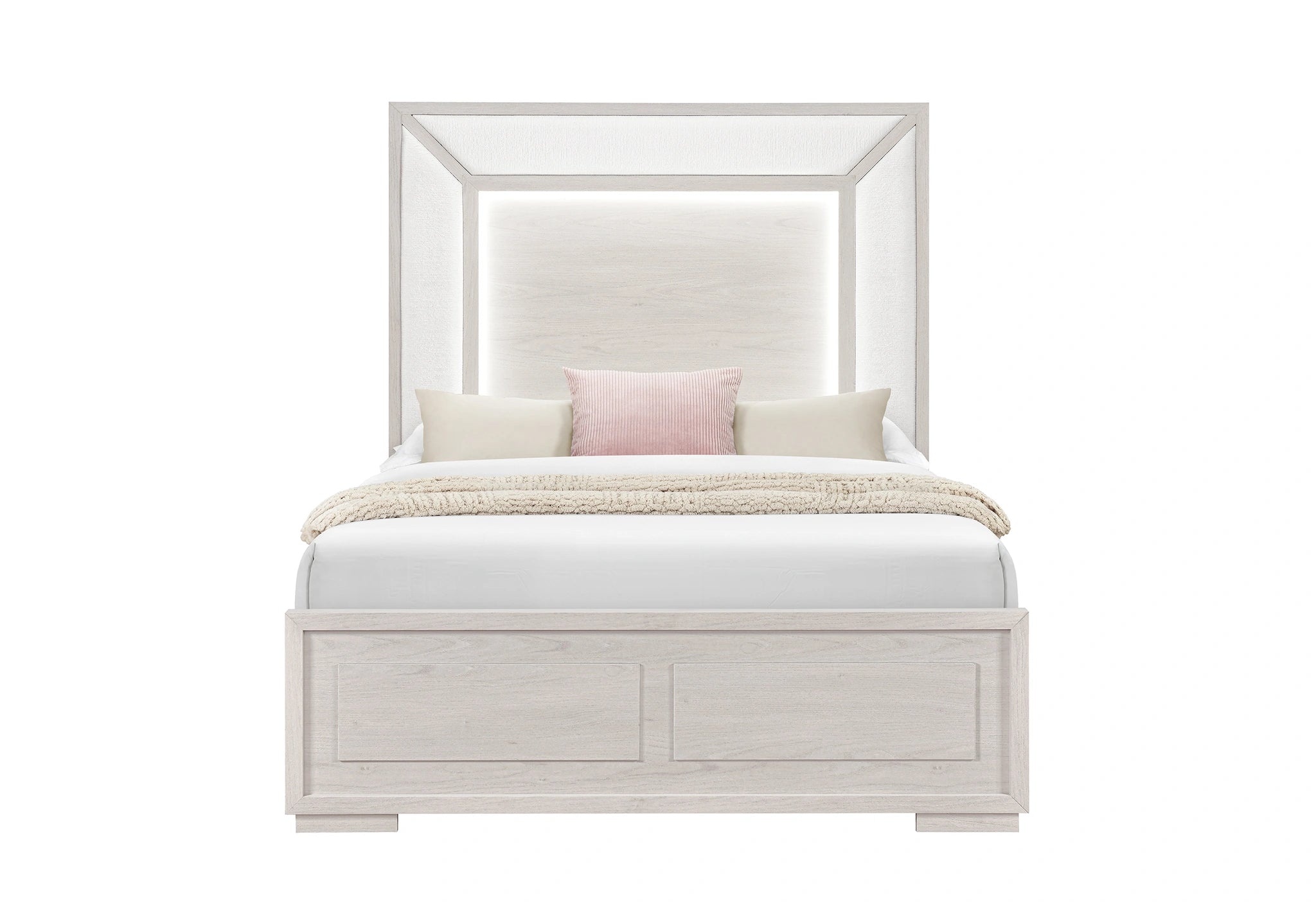 Clara Beige Bed with LED