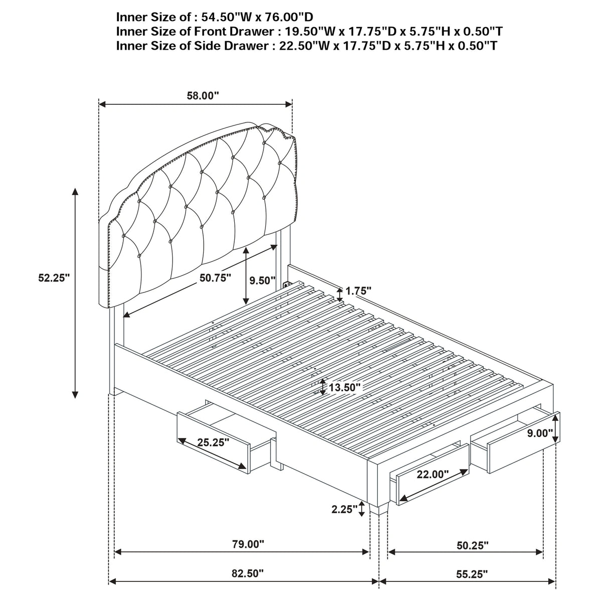 Marianna Panel Platform Storage Bed