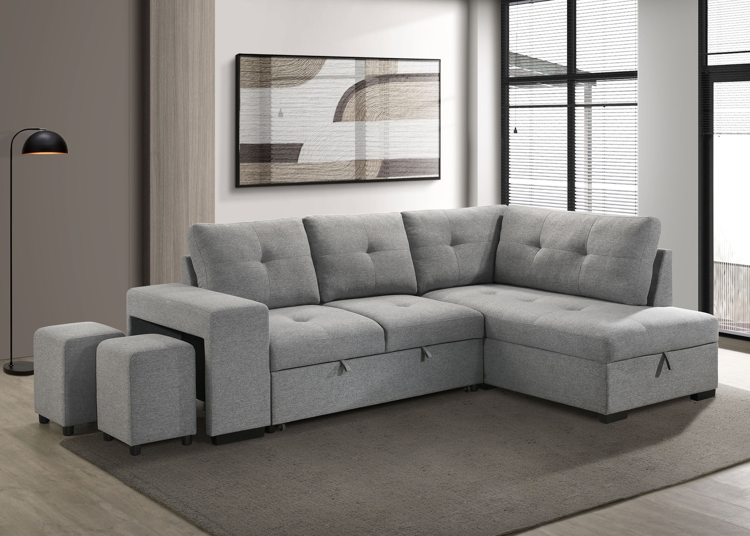 Roanne Pull-Out Sleeper Sectional Sofa