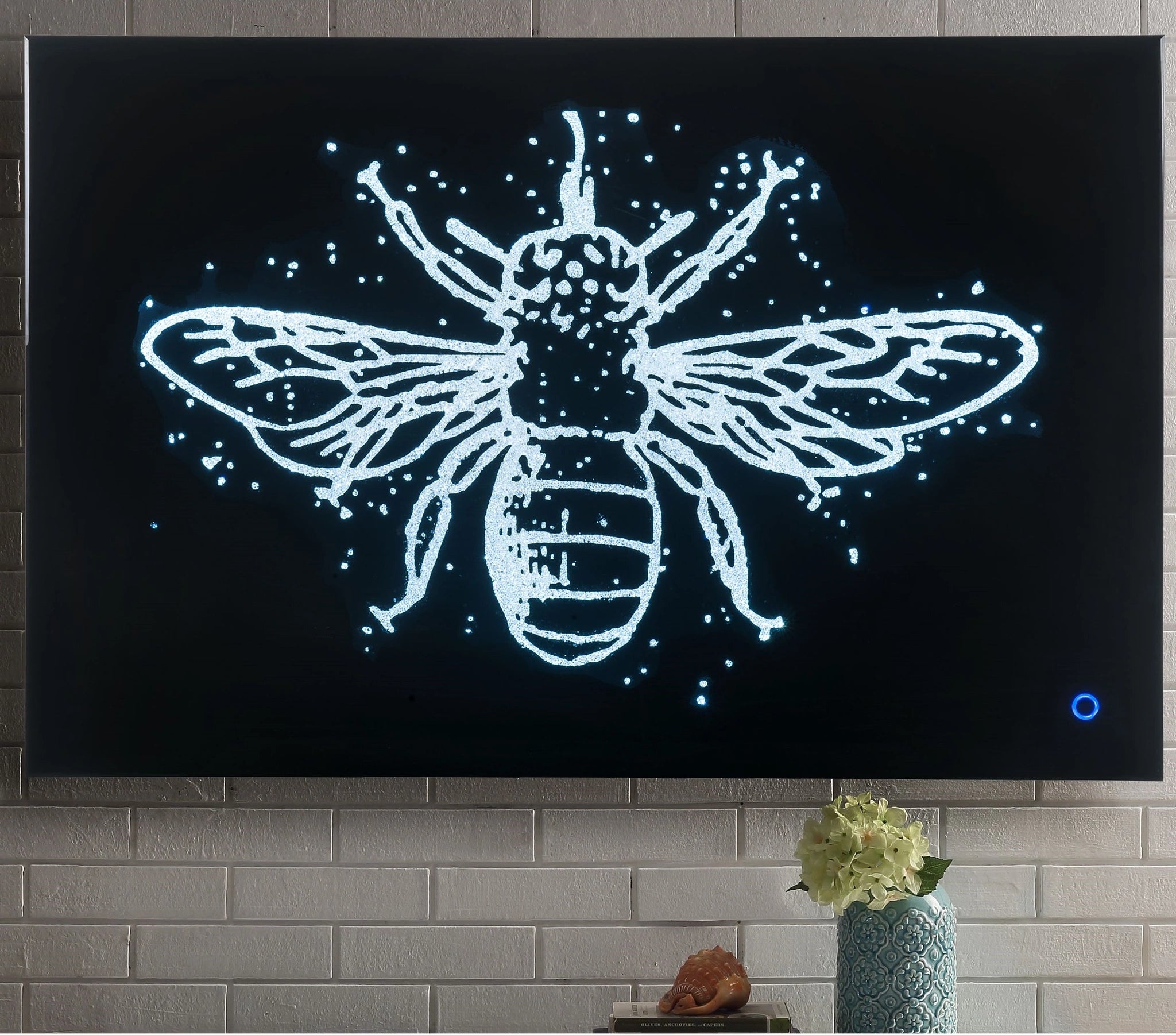 Vedris Smoky Glass & Faux Crystal Wall Art (LED)