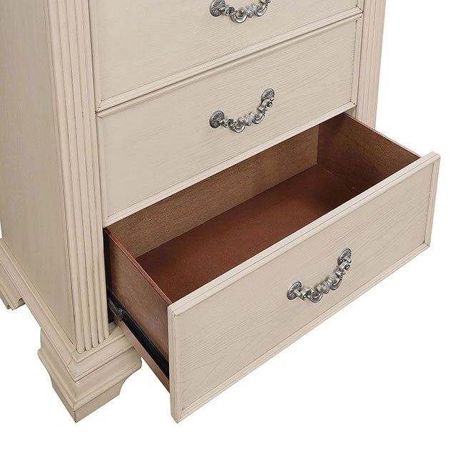 Pamphilos 4 & 5 Piece Queen Bedroom Set Gray & White