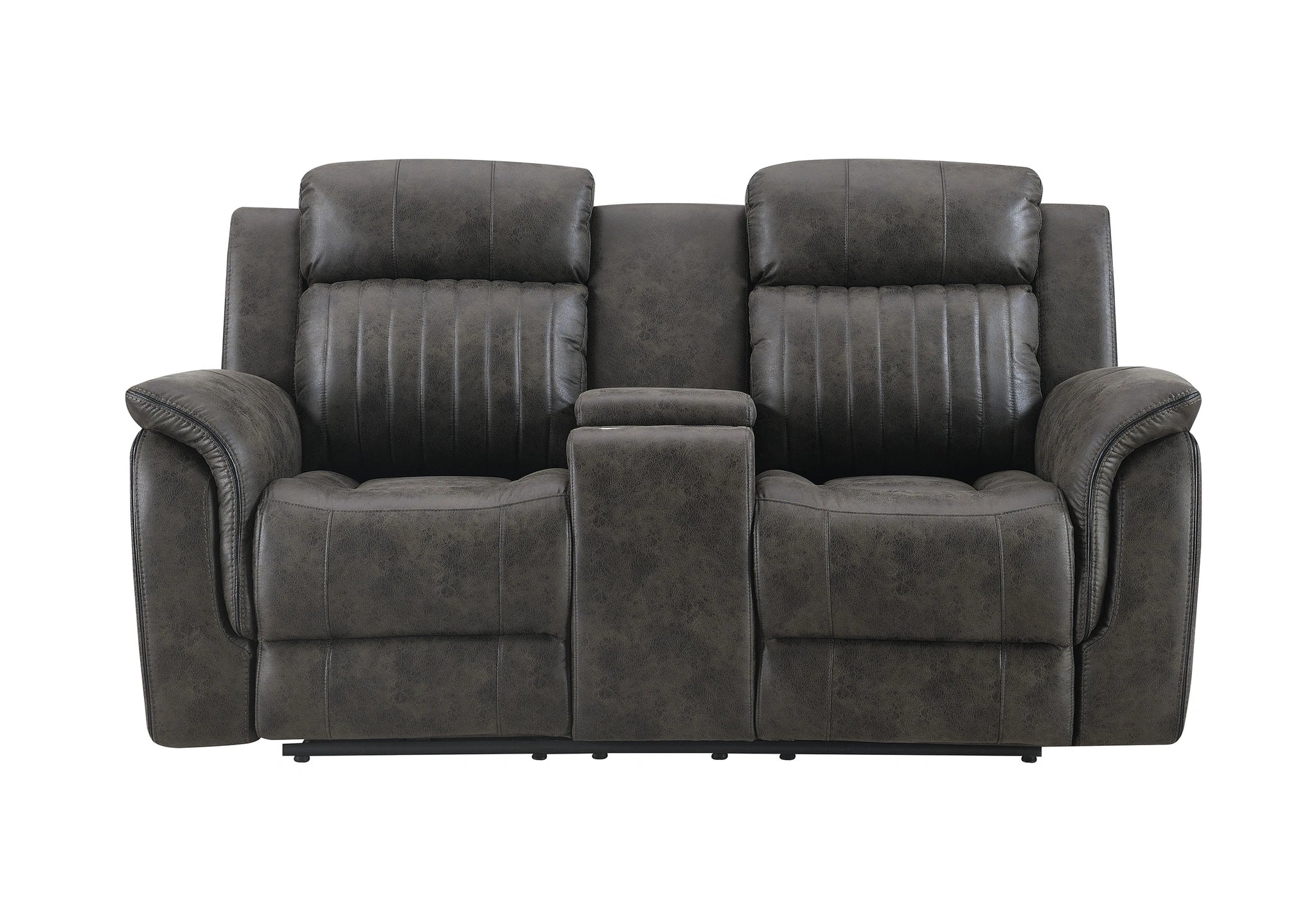 U8517 Grey Reclining Sofa/Console Reclining Loveseat