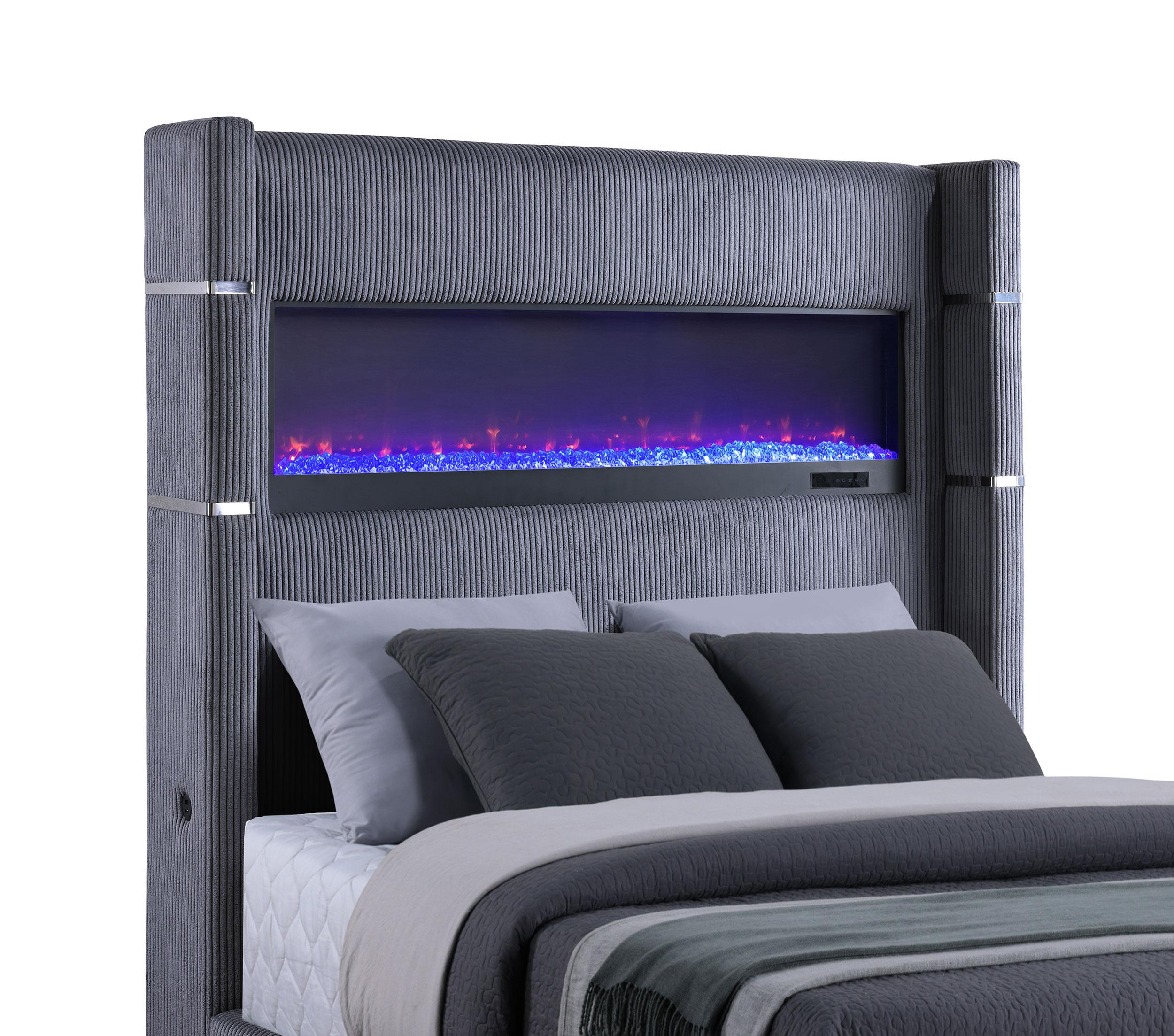 Tisdall California King, E.King & Queen Bed Grey, Black & Queen