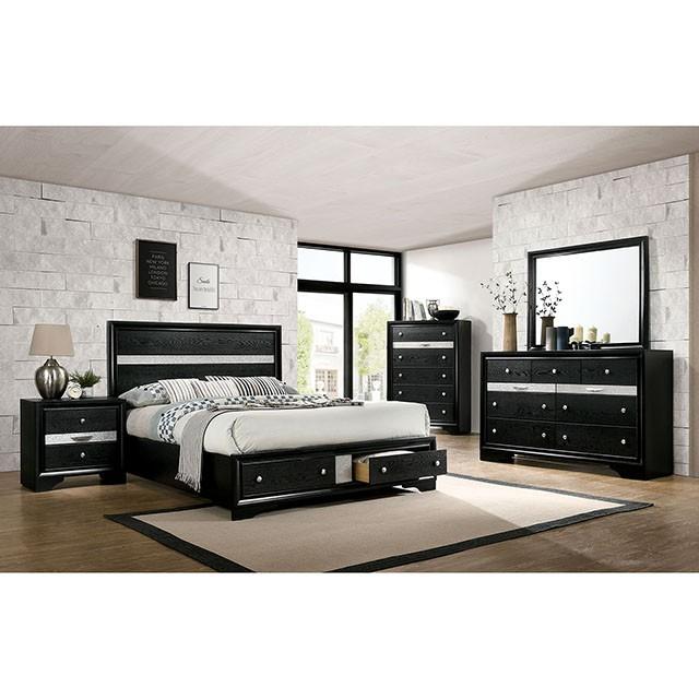 Chrissy Bed White, Black, & Grey
