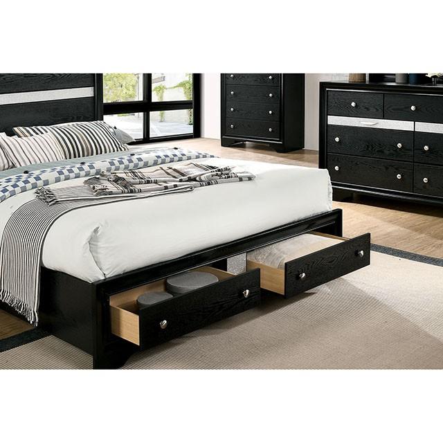 Chrissy Bed White, Black, & Grey