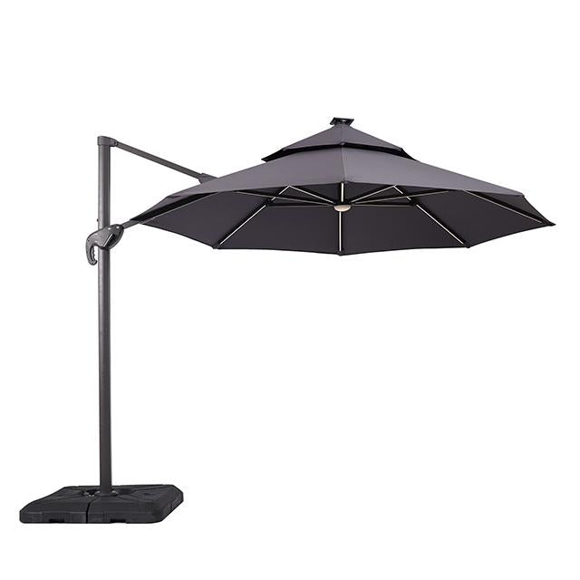 Xico 8 Ft Square Umbrella w/ Double Top w/ LED Light + 37" Large Base - Joseph's Furniture (East Orange, NJ)