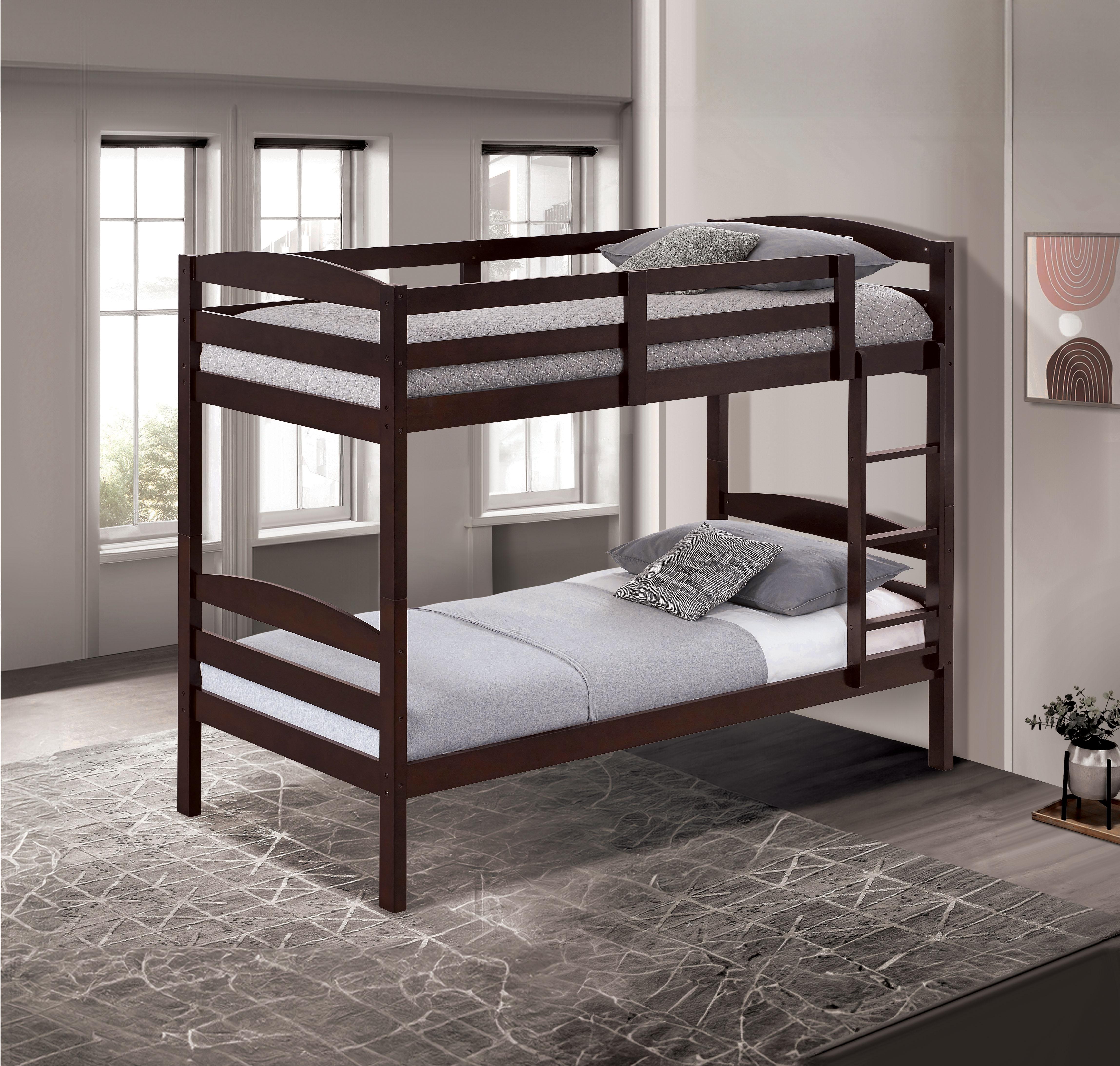 Finsbury Twin Twin Bunk Bed Espresso, Grey & White