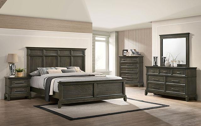 HOUSTON Cal.King, E.King & Queen Bed, Gray