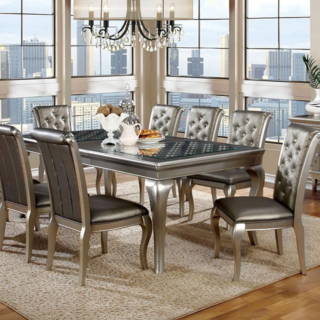 Amina Champagne Dining Table - Joseph's Furniture (East Orange, NJ)