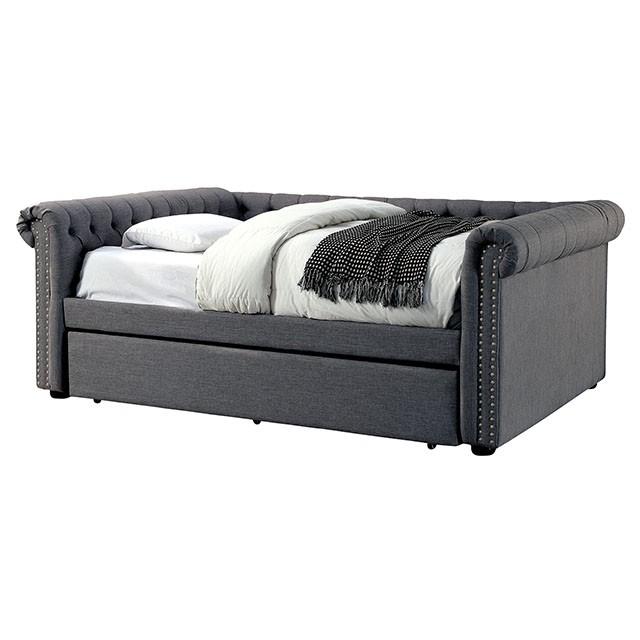 LEANNA Gray Full Daybed w/ Trundle, Gray - Joseph's Furniture (East Orange, NJ)