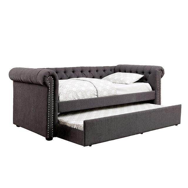 LEANNA Gray Full Daybed w/ Trundle, Gray - Joseph's Furniture (East Orange, NJ)
