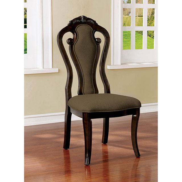 Rosalina Walnut/Beige Side Chair (2/CTN) - Joseph's Furniture (East Orange, NJ)
