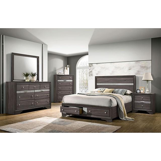 Chrissy Bed White, Black, & Grey