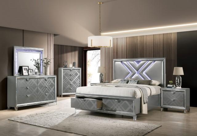 Emmeline Bed Silver & White
