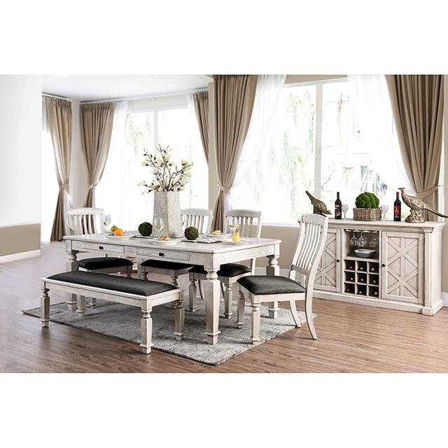 Georgia Antique White/Gray Dining Table - Joseph's Furniture (East Orange, NJ)