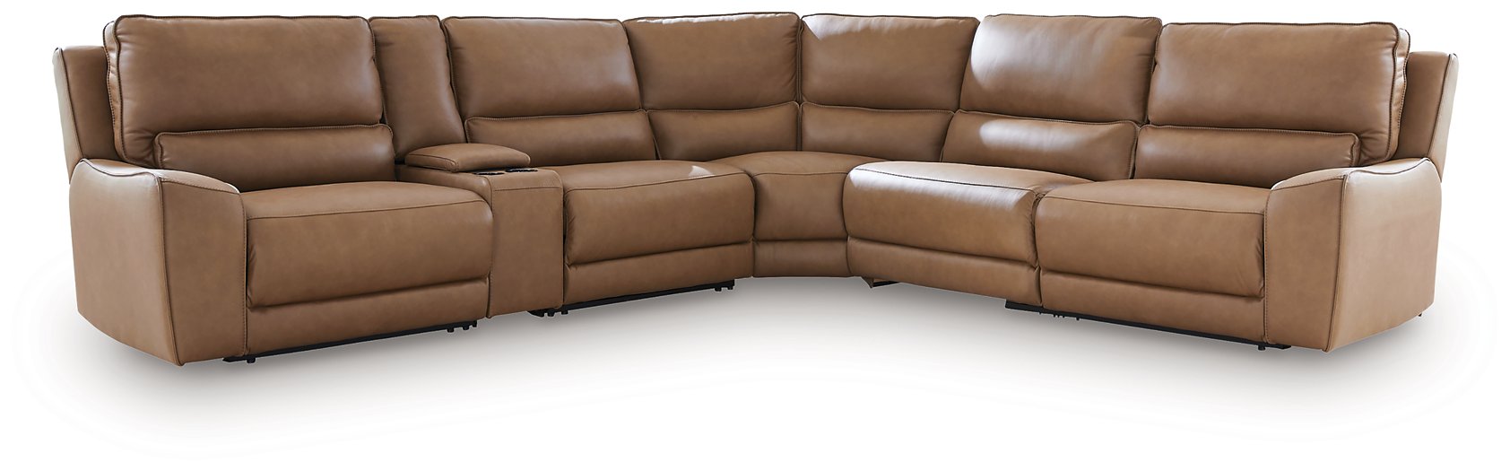 DeepWakes Reclining Sectional with Storage Console - Joseph's Furniture (East Orange, NJ)