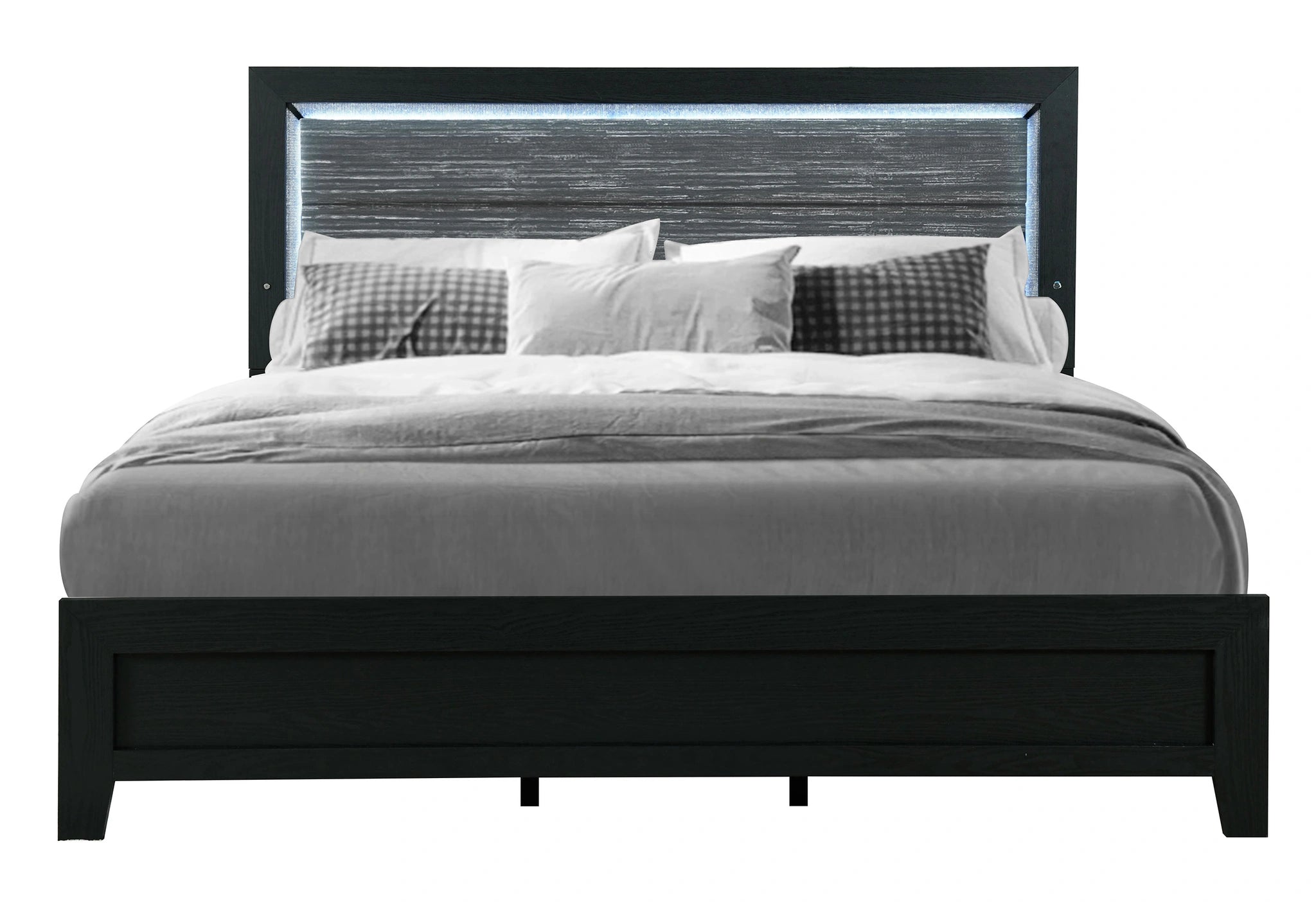 Reid Black Bed with LED