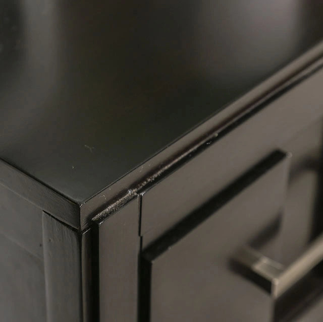 Berenice Espresso Night Stand White, Gray, & Espresso