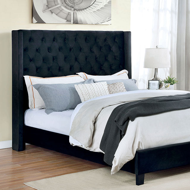 Ryleigh Cal.King, Queen, E.King Bed Grey, Black, & Navy