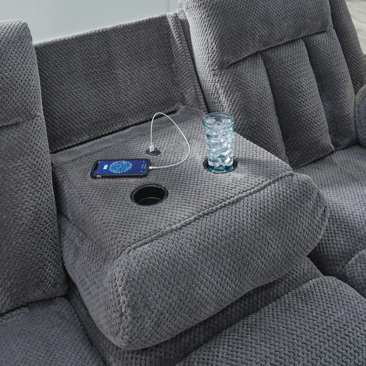 Observation Power Reclining Sofa with Drop Down Table