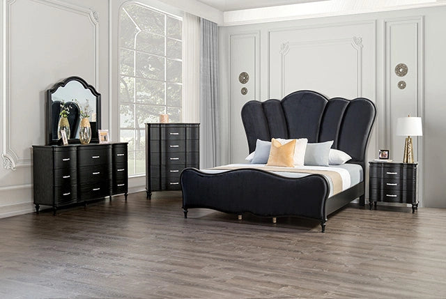 Melodi Parc E.King & Queen Bed Black & Silver
