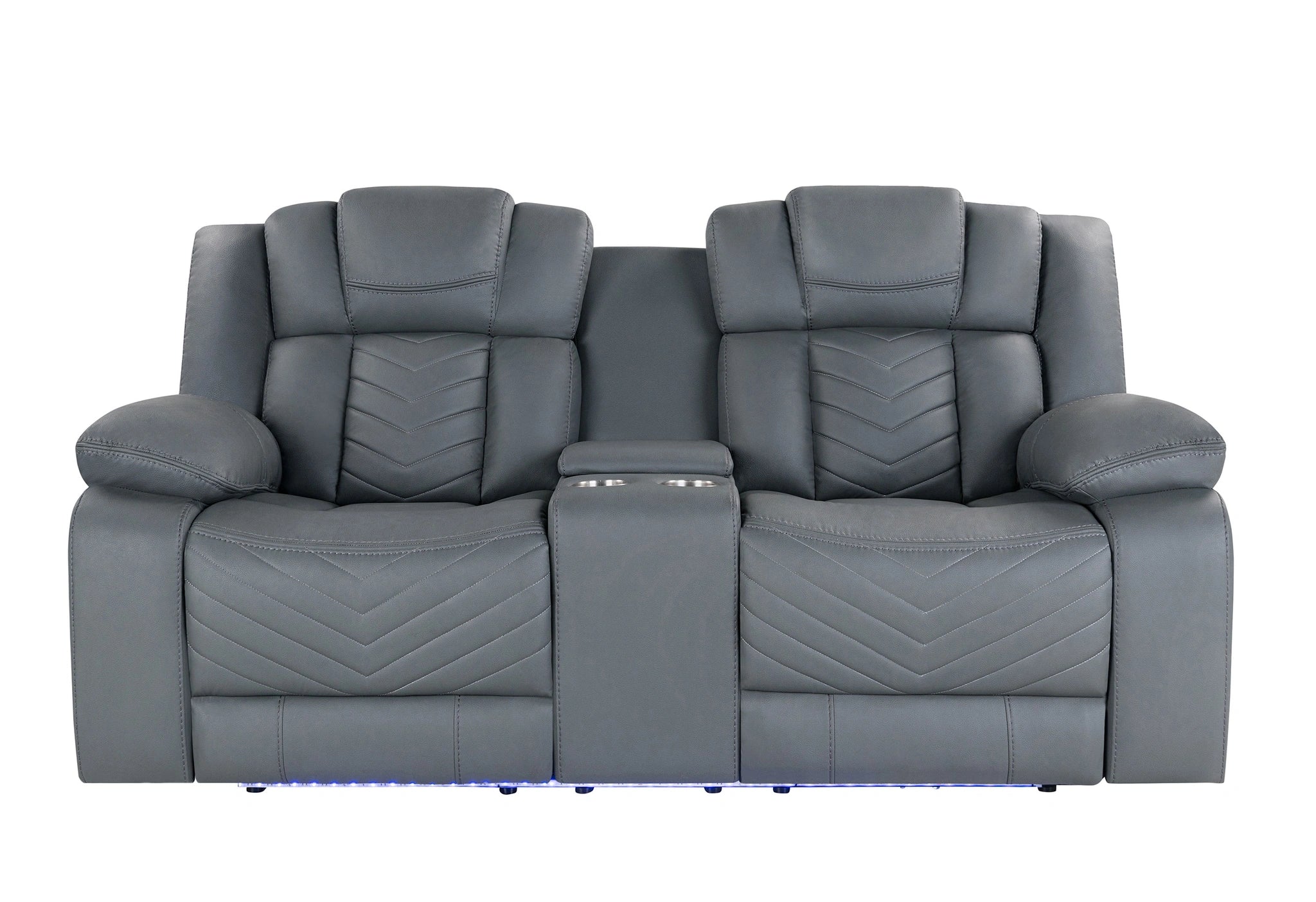 U7068 Grey 10 Power Console Reclining Loveseat with LED