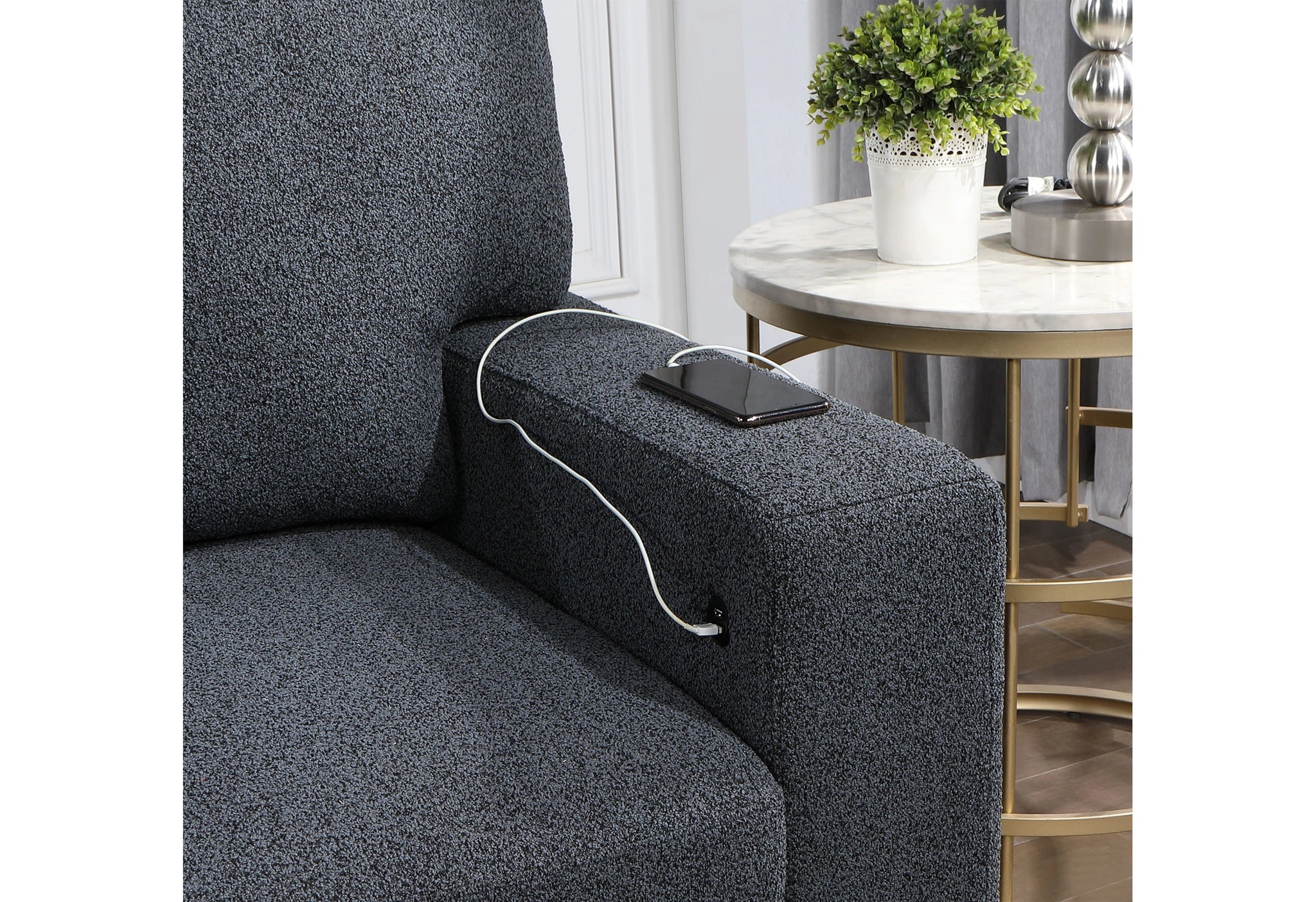 U0202 Dark Grey Reversible Pull Out Sofa Bed